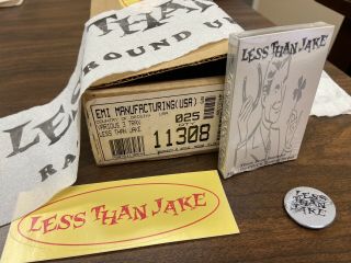 Less Than Jake Box Promo Rare Sampler Cassette Pez Button Sticker Toilet Paper