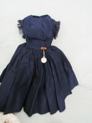 CISSY DOLL NAVY TAFFETA OUTFIT,  DRESS WITH WHITE COLLAR,  HAT.  SLIP,  PANTIES SHOES 2
