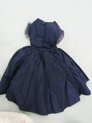 CISSY DOLL NAVY TAFFETA OUTFIT,  DRESS WITH WHITE COLLAR,  HAT.  SLIP,  PANTIES SHOES 3