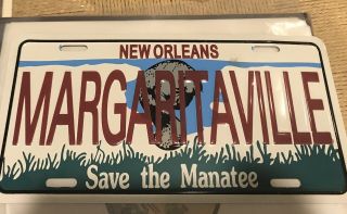 Margaritaville Orleans License Plate Save The Manatee Jimmy Buffett