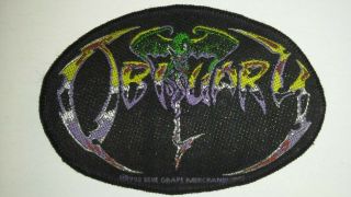 Vintage Obituary Logo Official Woven Patch 1992 Blue Grape Rare Death Metal