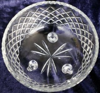 Vintage Retro 3 footed Diamond Cut Crystal Bowl 19.  5 cm 1.  2kg 3