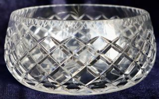 Vintage Retro Diamond Cut Crystal Bowl 18cm 1.  3kg