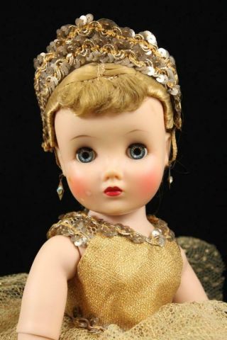 Madame Alexander Elise Gold Ballerina Doll 1957 Hard Plastic Face Blonde 14 "