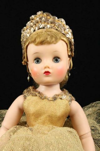 Madame Alexander Elise Gold Ballerina Doll 1957 Hard Plastic Face Blonde 14 