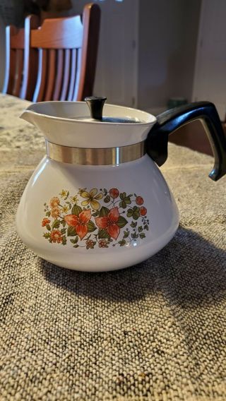 Vintage Corning Ware Coffee Tea Pot 6 Cups P - 104 Indian Summer Corelle
