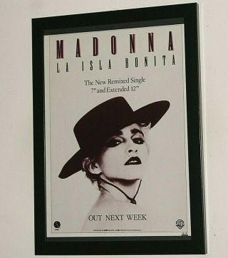 Madonna Framed A4 1987 `la Isla Bonita ` Single Band Promo Art Poster