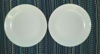 Set Of 2 Solid Corelle Winter Frost White Vitrelle 8.  5 " Lunch Salad Plates