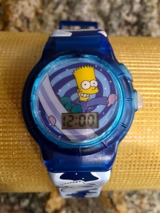 Simpsons Bart Simpson 2002 Talking Wrist Watch Burger King,  Battery