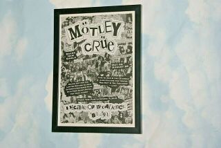 Motley Crue Framed A4 1991 `primal Scream` Single Band Promo Poster