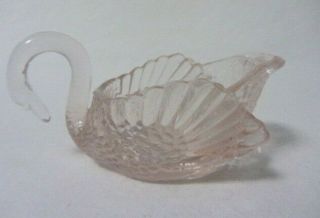 Vintage Boyd Glass 5 " Swan Barely Pink B In Diamond No Lines First 5 Years