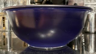 Vintage Pyrex Cobalt Blue Clear Bottom Mixing Nesting Bowl 323 Medium 1.  5L 12 2