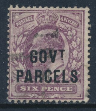1902 - 1903 Gb 6d Pale Dull Purple Govt Parcels Official Sgo76