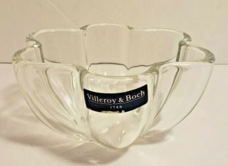 Villeroy And Boch Flower Shaped Glass Candy Dish 5 Inches