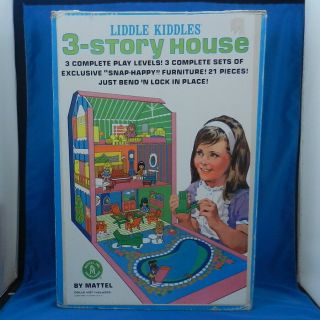 Vintage Liddle Kiddles 3 Story House Case For Dolls & Furniture Mattel 1960s