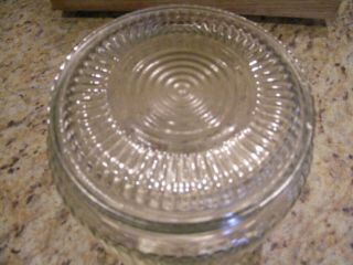 Vintage Anchor Hocking RIBBED Clear Glass Cookie Biscuit Storage Jar w/LID 6 