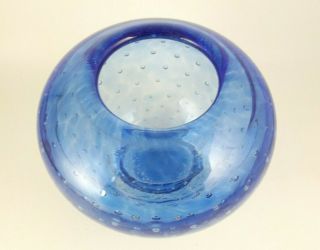 Wheaton Village Art Glass Paperweight Vase Blue Bubbles (it@b4/2) 2