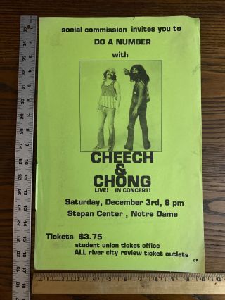 CHEECH & CHONG poster 1977 Stepan Center Notre Dame South Bend Indiana 2