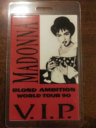Vintage Madonna 1990 Blond Ambition Tour Backstage Pass Laminate Vip Rare