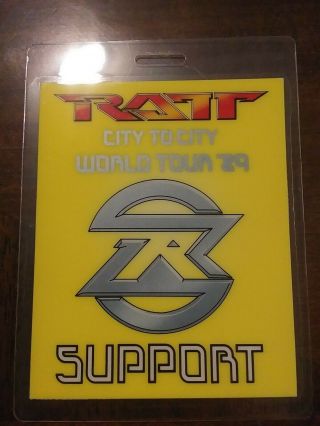 Ratt 1989 City To City World Tour Backstage Pass Laminate Support Rare
