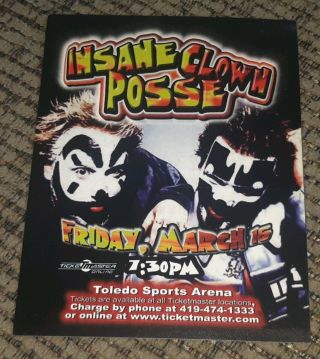 Insane Clown Posse March 16 2001 Toledo Sports Arena Flyer Handbill