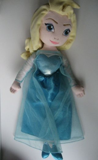 Disney Frozen Princess Elsa Doll Stuffed Plush Soft Lovey Euc