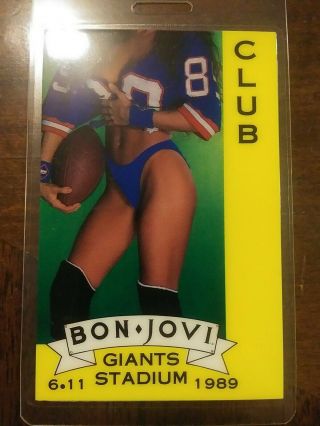 Bon Jovi 1989 Jersey Syndicate Tour Laminate Backstage Pass Vip Giants Stadium