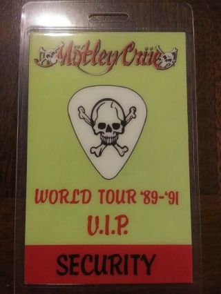 Motley Crue 1989 Dr Feelgood Tour Backstage Pass Laminate Vip Concert Nikki Sixx