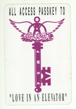 Aerosmith 1989 Pump Tour Purple All Access Passkey Backstage Pass