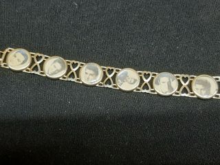 Vintage Elvis Presley Charm Bracelet With Pictures 7.  5 Inch Length
