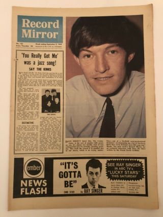 Record Mirror Sept 4th 1964 The Beatles,  The Kinks,  Motown,  Animals Ex