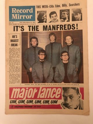 Record Mirror Feb 22nd 1964 The Beatles,  Billy Fury,  The Rolling Stones,  Hollies