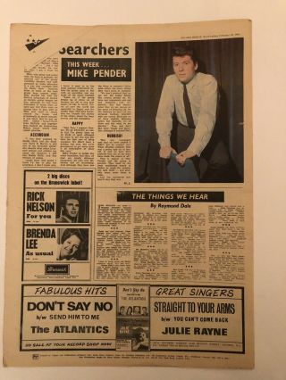 Record Mirror Feb 22nd 1964 The Beatles,  Billy Fury,  The Rolling Stones,  Hollies 2