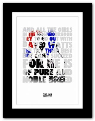 ❤ The Jam David Watts ❤ Song Lyrics Typography Poster Art Print - A1 A2 A3 Or A4
