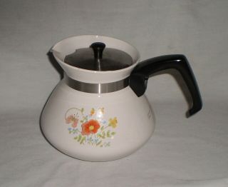 Corning Ware Wild Flower 6 Cup Tea Pot With Lid