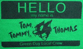 Green Day Local Crew T - Shirt,  Green,  Extra - Large Xl,  Revolution Radio Tour