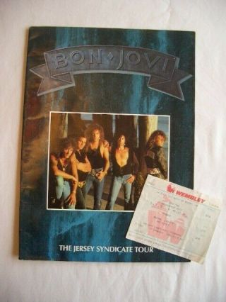 Bon Jovi - Jersey Tour Programme & Ticket (london Wembley 1988)
