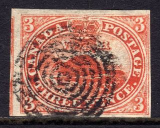 Canada 1852 - 7 3d Beaver Fine,  Four Close To Large Margins,  Thin Paper,  Sg 5