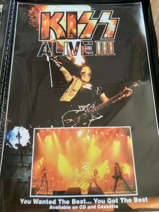 Kiss Alive Iii 3 Promotional Poster Gene Simmons Paul Stanley Kiss Alive