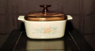 Corning Corelle " Symphony " Covered Casserole A - 1 1/2 - B / Lid A - 7 - C Brown