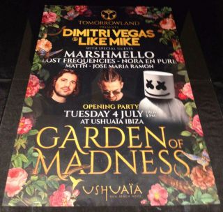 Tomorrowland 2017 Garden Of Madness @ Ushuaia - Ibiza Club Posters Edm Music Dj