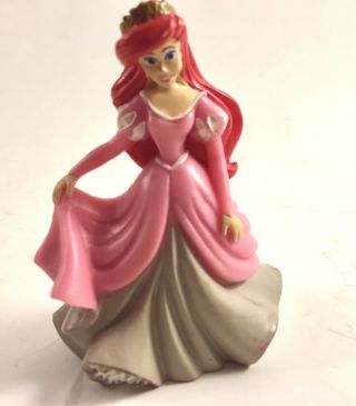 Disney Pink Dress Glitter Ariel Figurine Cake Topper Princess Little Mermaid Pvc