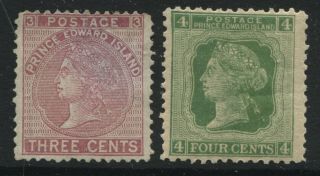Prince Edward Island Qv 1872 3 Cents And 4 Cents No Gum