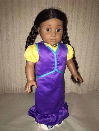 Pleasant Company Kaya American Girl Doll In Pow Wow Dress