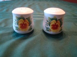 Corning Corelle Summer Blush Pattern Salt And Pepper Shakers.  Great Pre - Owned