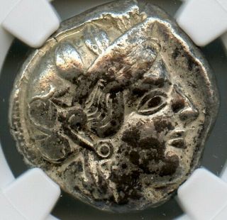 Ancient Greece Attica,  Athens 440 Bc Athena Owl Silver Tetradrachm Ngc Graded Vf