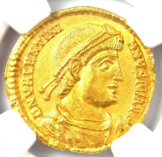 Western Roman Valentinian I Av Solidus Gold Coin 364 - 375 Ad - Ngc Ms (unc)