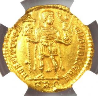 Western Roman Valentinian I AV Solidus Gold Coin 364 - 375 AD - NGC MS (UNC) 4