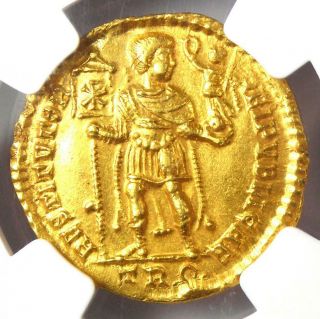 Western Roman Valentinian I AV Solidus Gold Coin 364 - 375 AD - NGC MS (UNC) 6