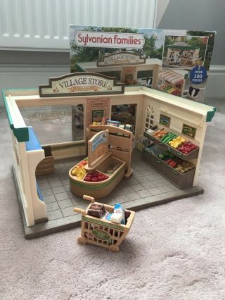 Sylvanian Families Vintage Village Store With Accessories (boxed) Flair Shop Vgc